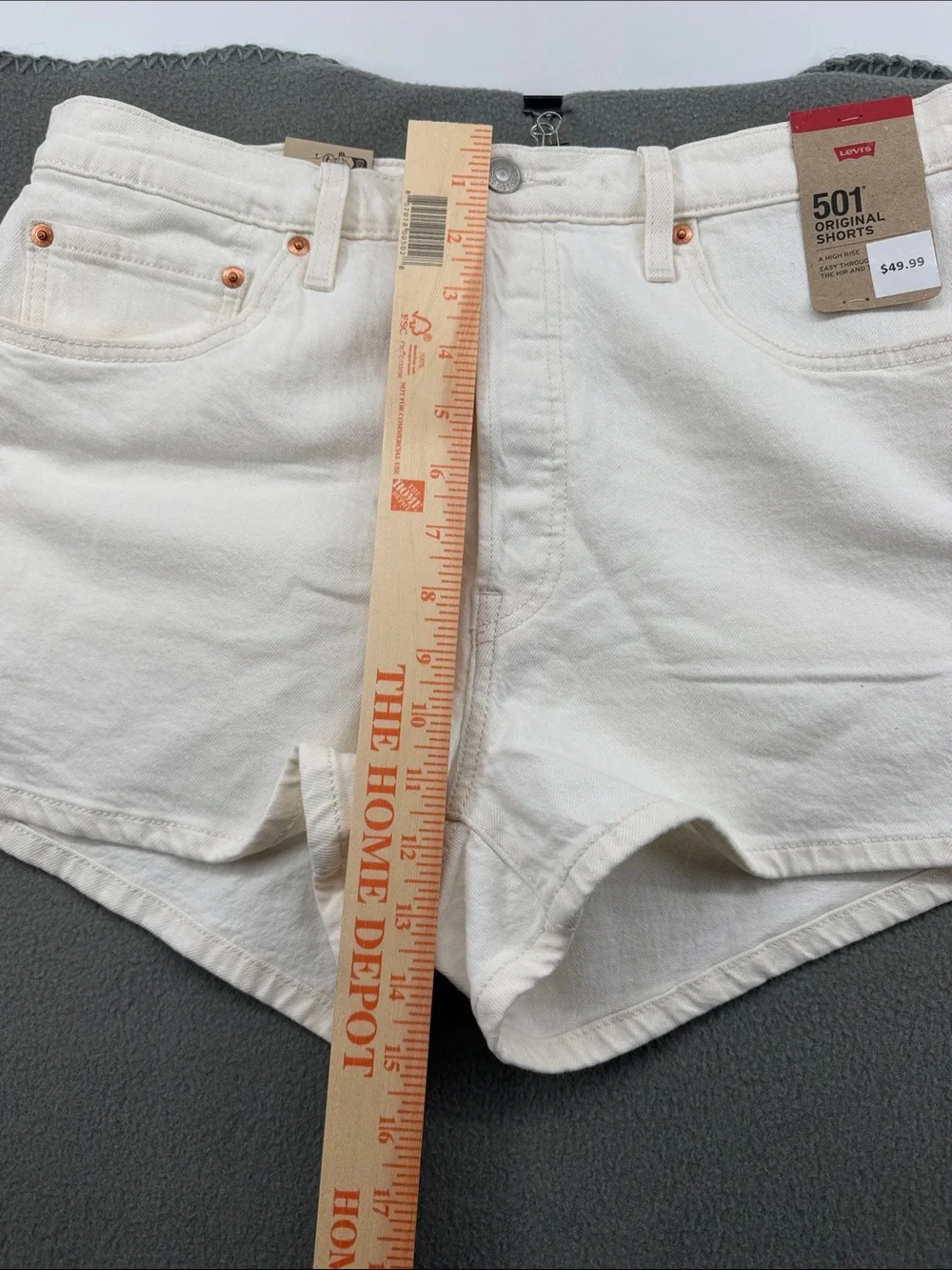 Levi's White High-Rise Denim Shorts
